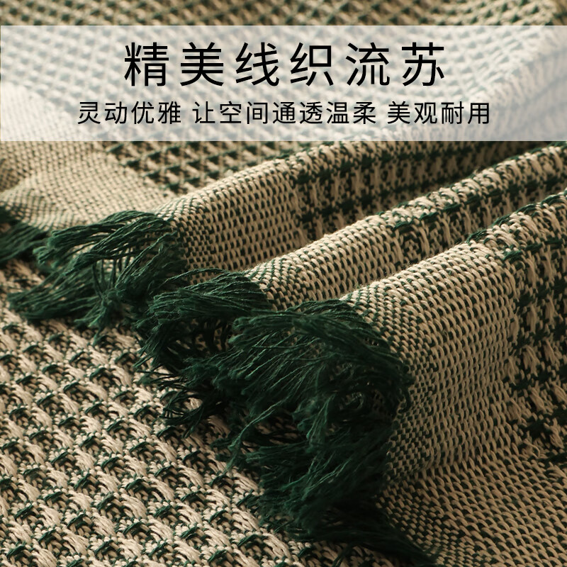 珂米2024新款沙发盖巾四季通用高级感夏季防滑网红单人全盖大沙发盖布 格调时光-墨绿 180*420cm(五人位)