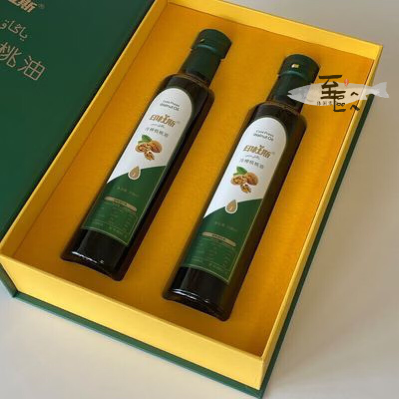 x2瓶 新疆特产纯核桃油冷榨礼盒装送孕