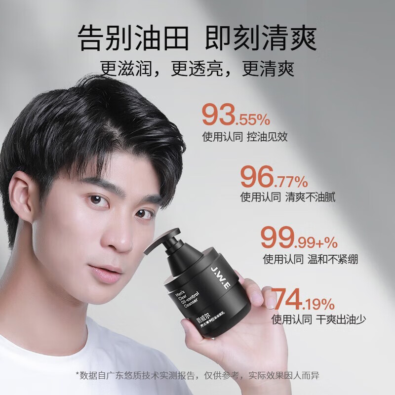 爵威尔(JUEWEIER)洗面奶男洁面乳男士控油水清透爽肤乳面部保湿亮肤收毛孔jwe 男士清透控油洁面乳2瓶装
