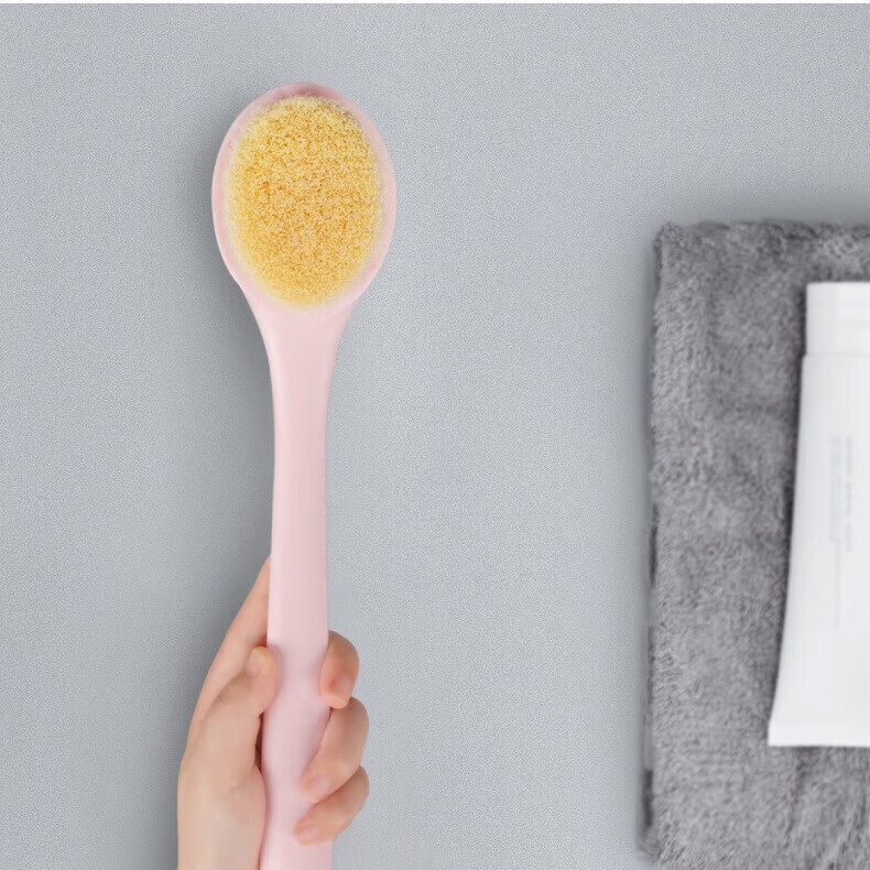 日式长柄软毛搓背刷 大号不求人强力搓澡神器 猪鬓毛后背洗澡刷子 蓝色