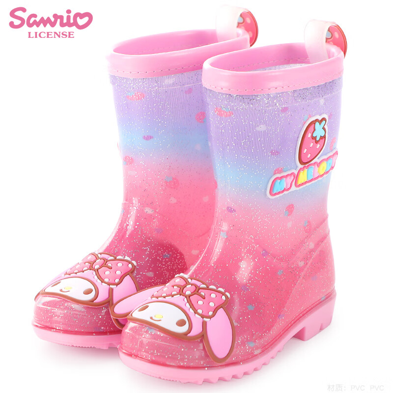Hello Kitty三丽鸥库洛米儿童雨鞋女童水晶雨靴幼儿园