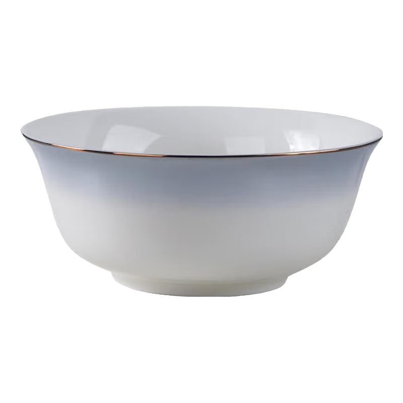 詆青2024新款家用骨瓷碗景德鎮(zhèn)飯碗高腳碗陶瓷餐具碗中式吃飯面碗盤子 星空灰6英寸骨瓷面碗4個(gè)