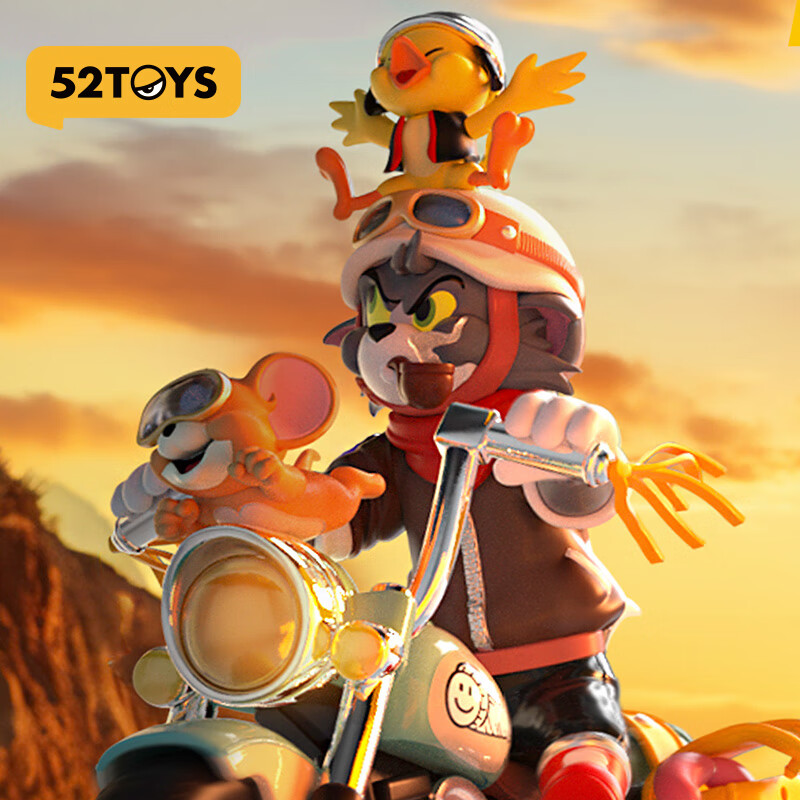 52TOYS【圣诞礼物】 TOM and JERRY 复古机车 猫和老鼠潮玩手办摩托车 现货发售