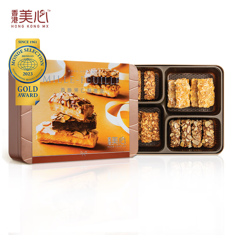 美心（Meixin）香脆果仁酥礼盒202g 香港进口精选烘焙脆酥条下午茶节日送礼团购
