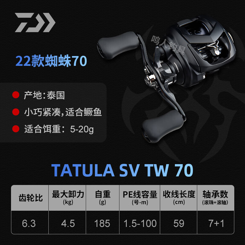 达亿瓦(daiwa)达瓦黑蜘蛛tatula水滴轮红蜘蛛防炸线远投路亚轮 22款