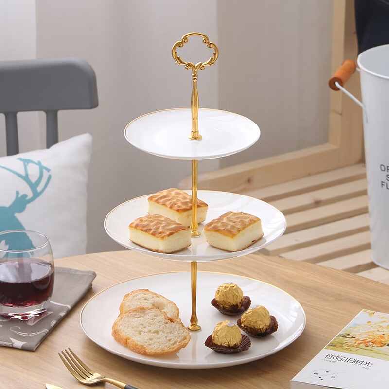 abdt茶歇摆盘 轻奢多层水果盘甜品台糕点展示架托盘下午茶歇摆盘点心