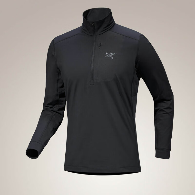 始祖鸟（ARC&#039;TERYX）买手代购Rho LT Zip Neck男士半拉链立领抓绒保暖内搭卫衣 Black XL