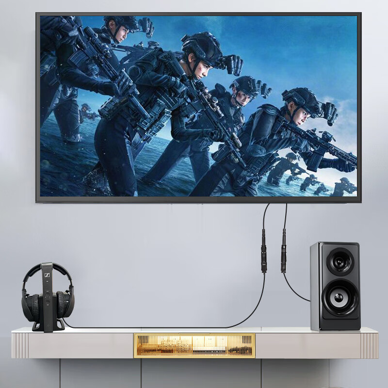 居尔客一分二公对母spdif数字光纤音频分配线 1拖2 2拖1多功能电视功放音响音箱回音壁 双向OPT音频接头 光纤一分二【公对母】长30cm