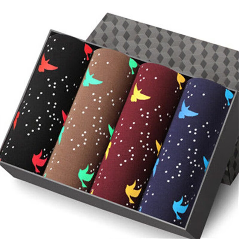 【已验货】男士内裤平角青年有个性四季亲肤本命年内裤有弹性内裤 4条 【 金龙款】 L 90斤以内