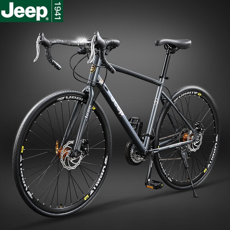 jeep公路车自行车成人男女青少年学生变速竞速跑车城市通勤代步赛单车