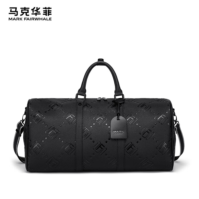 马克华菲商务大容量旅游男士出差健身单肩行李袋便携个性简约印花手提包 暮色黑 京东折扣/优惠券