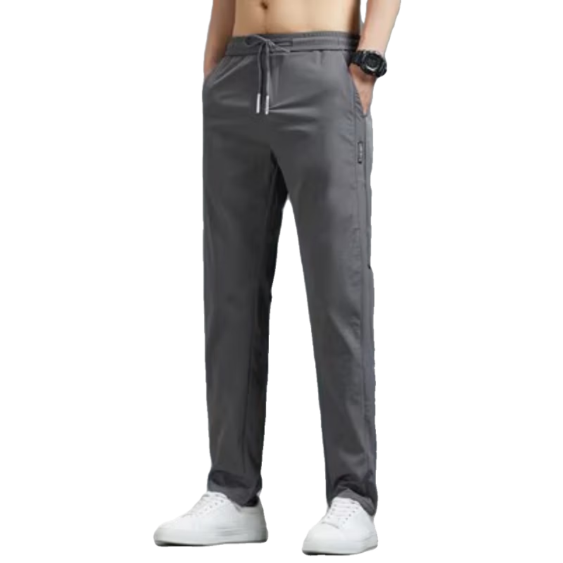 花花公子秋冬季新款男士加厚運動休閑褲保暖寬松直筒松緊衛(wèi)褲秋褲外穿 深灰色 加絨 2XL (125-145斤)