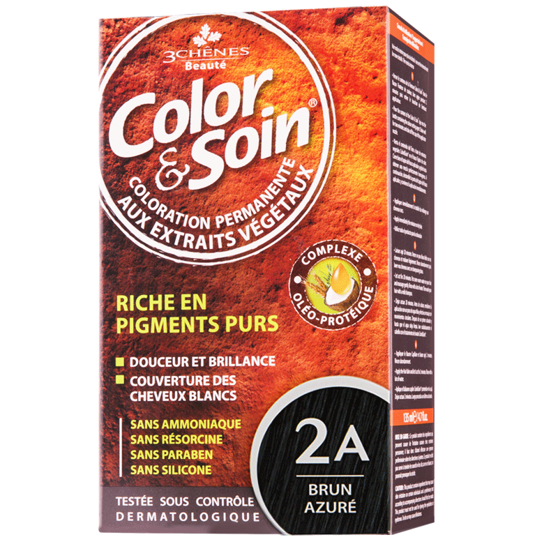 三橡樹(shù)2A自然黑色草本植物染發(fā)劑135ml男女通用法國(guó)進(jìn)口超顯白年貨