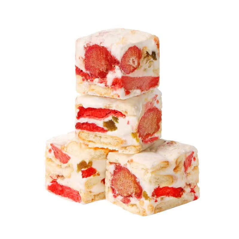 冻干草莓好吃解馋250g一袋网红糕点拉丝草莓羊奶芙草莓羊奶芙大块 抹茶味草莓羊奶芙250克