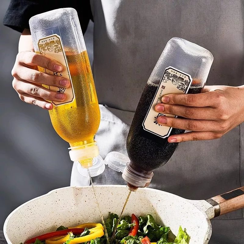 尖叫油壶油瓶调料挤压油瓶油壶厨房专用 500ml *5（+标签） 单件装 +【厨房调味标签8件套】