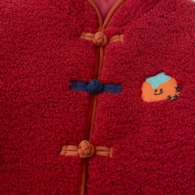 嘟嘟家男童红色外套新年冬装女童外衣拜年服冬季儿童上衣宝宝过年童装潮 红色 100