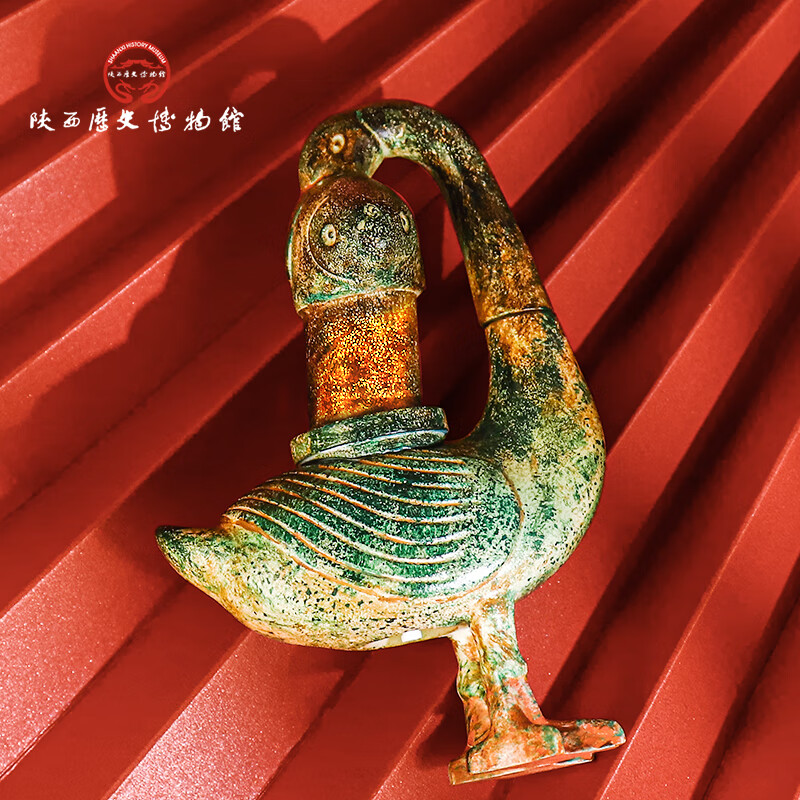 陕西歴史博物館陕历博 彩绘雁鱼铜灯文创冰箱贴发光磁吸 创意磁贴礼盒装西安纪念 雁鱼灯冰箱贴