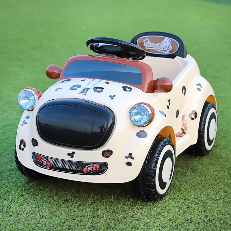 凯蕊士儿童电动汽车可坐大人双人婴儿带遥控可充电1-6岁宝宝玩具摇摆车 【顶配】米+双驱+遥控大电+摇摆