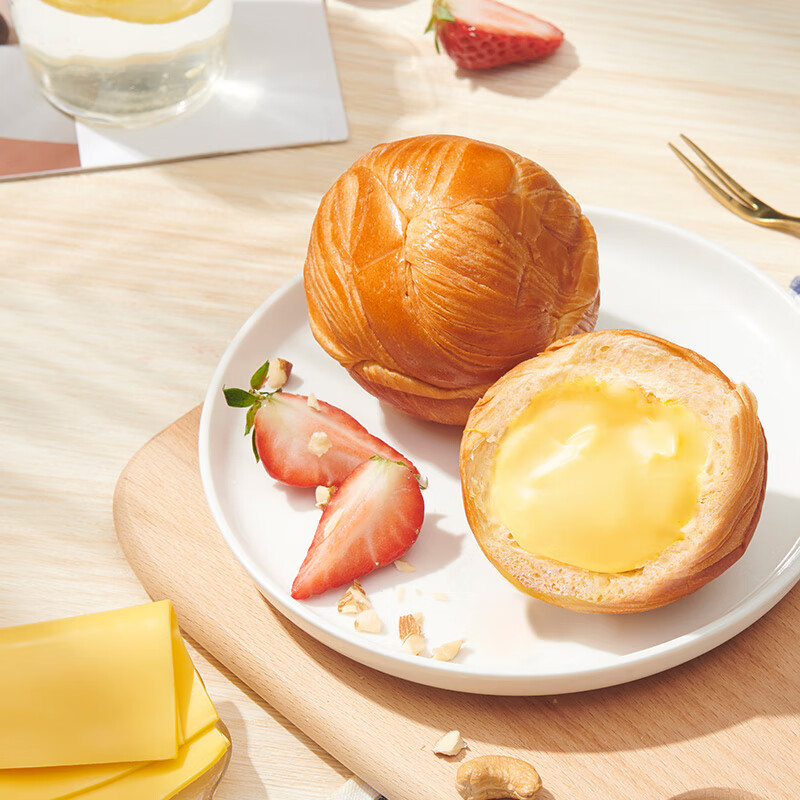 流心球75g*3营养早餐面包手撕面包新网红零食 75g*3 爆浆流心面包球