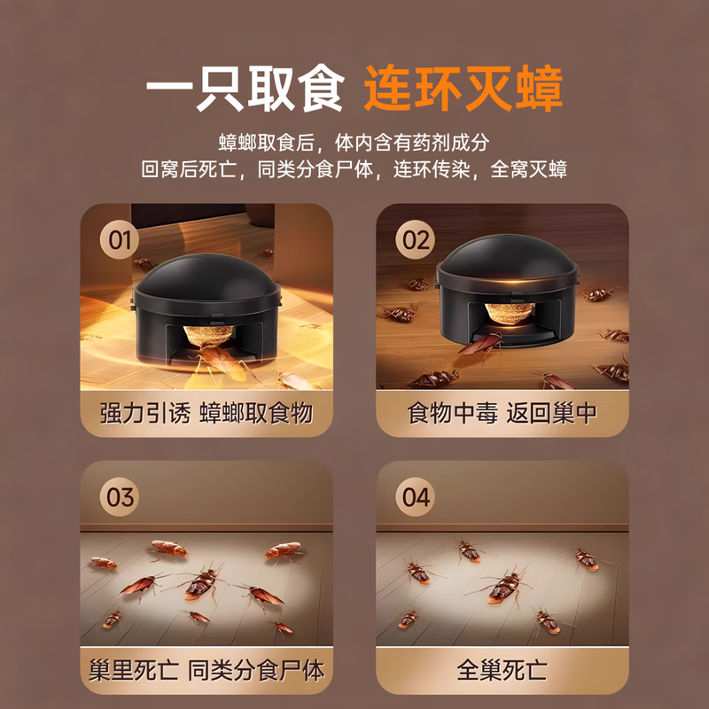 ZYUO日本蟑螂屋诱饵盒魔盒家用蟑螂药特效强力全窝端虫卵双杀孕婴可用 一盒装 蟑螂克星 一窝全端 虫卵双杀 蟑螂诱饵盒魔盒家用一窝全窝端孕妇婴儿可用