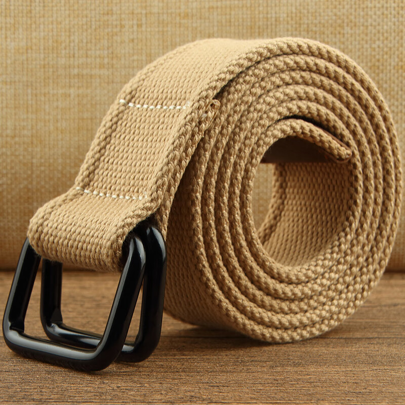 酷奇袋鼠 kq港风工装帆布腰带双环扣男士女士休闲裤腰带青年潮流百搭