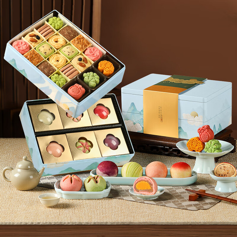 皇家尚食局曲奇饼干礼盒748g 节日礼物绿豆糕点礼盒休闲零食大礼包送女友