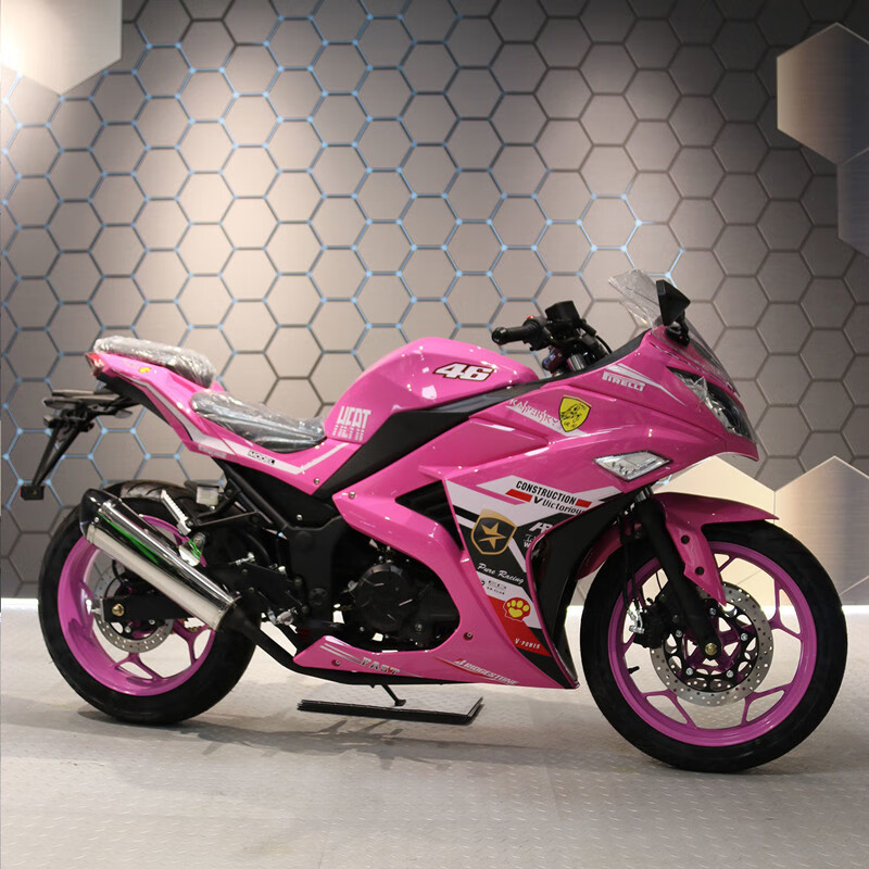 桃路二手原裝400cc小忍者大排量跑車(chē)摩托車(chē)燃油車(chē)街車(chē)地平線(xiàn)越野機(jī)車(chē) 粉紅色 手續(xù)齊全200/250能上牌