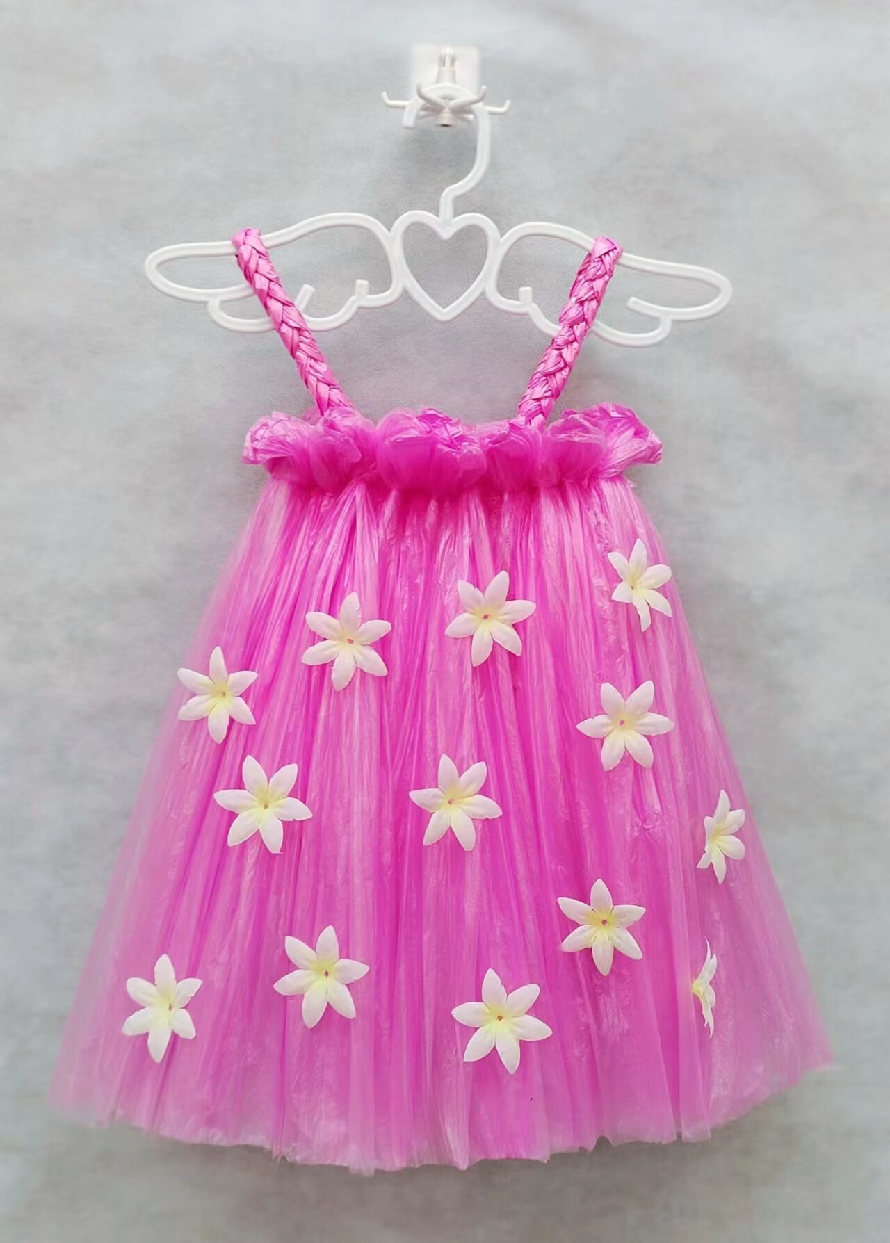 祎米儿童环保服装幼儿园女童亲子走秀裙子手工创意塑料袋时装秀演出服