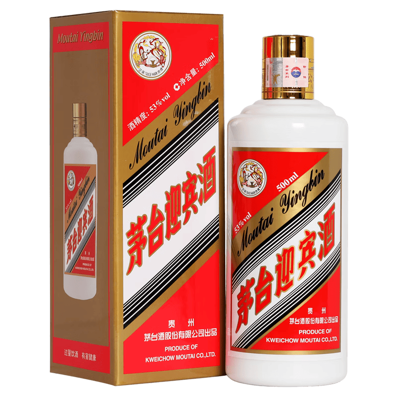 茅台(moutai)贵州茅台酒 酱香型白酒 送礼 53度 500ml 1瓶 飞天迎宾