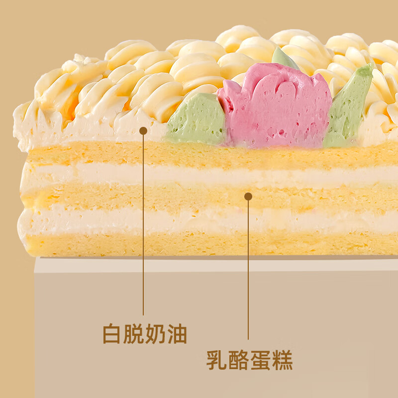 巧师傅白脱奶油蛋糕经典裱花小时候老式硬奶油动物黄油生日蛋糕甜品零食 原味白脱奶油蛋糕1个200g