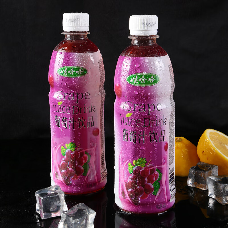 娃哈哈葡萄汁橙汁500gx9瓶整箱批水蜜桃汁哇哈哈果汁饮料品 晶莹葡萄