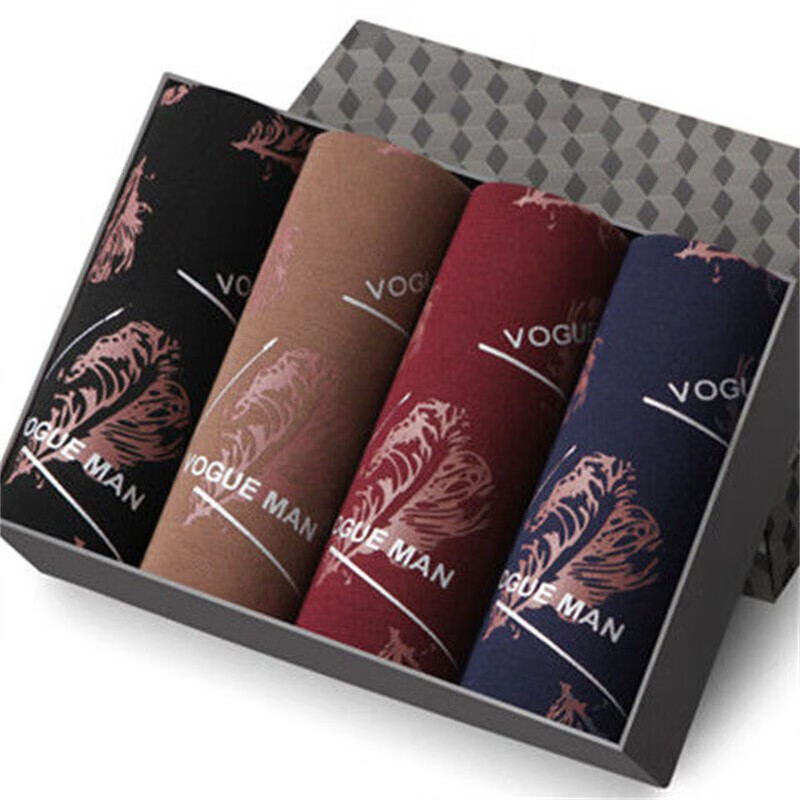 【已验货】男士内裤平角青年有个性四季亲肤本命年内裤有弹性内裤 4条 【 金龙款】 L 90斤以内