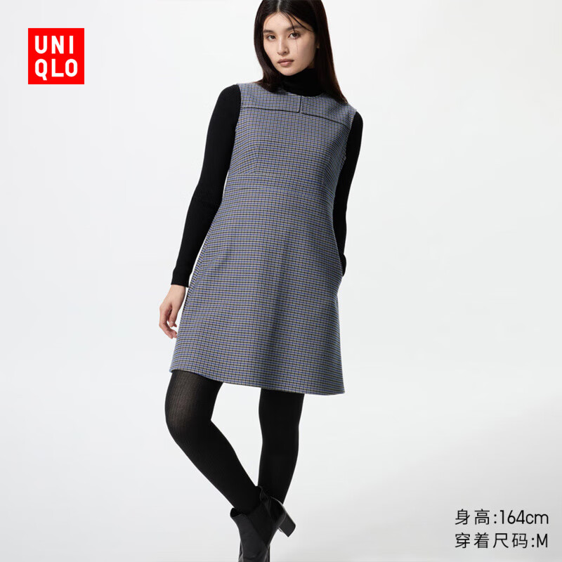 优衣库女装HEATTECH针织连裤袜/保暖衣打底裤25秋冬新款480735 09 黑色 M