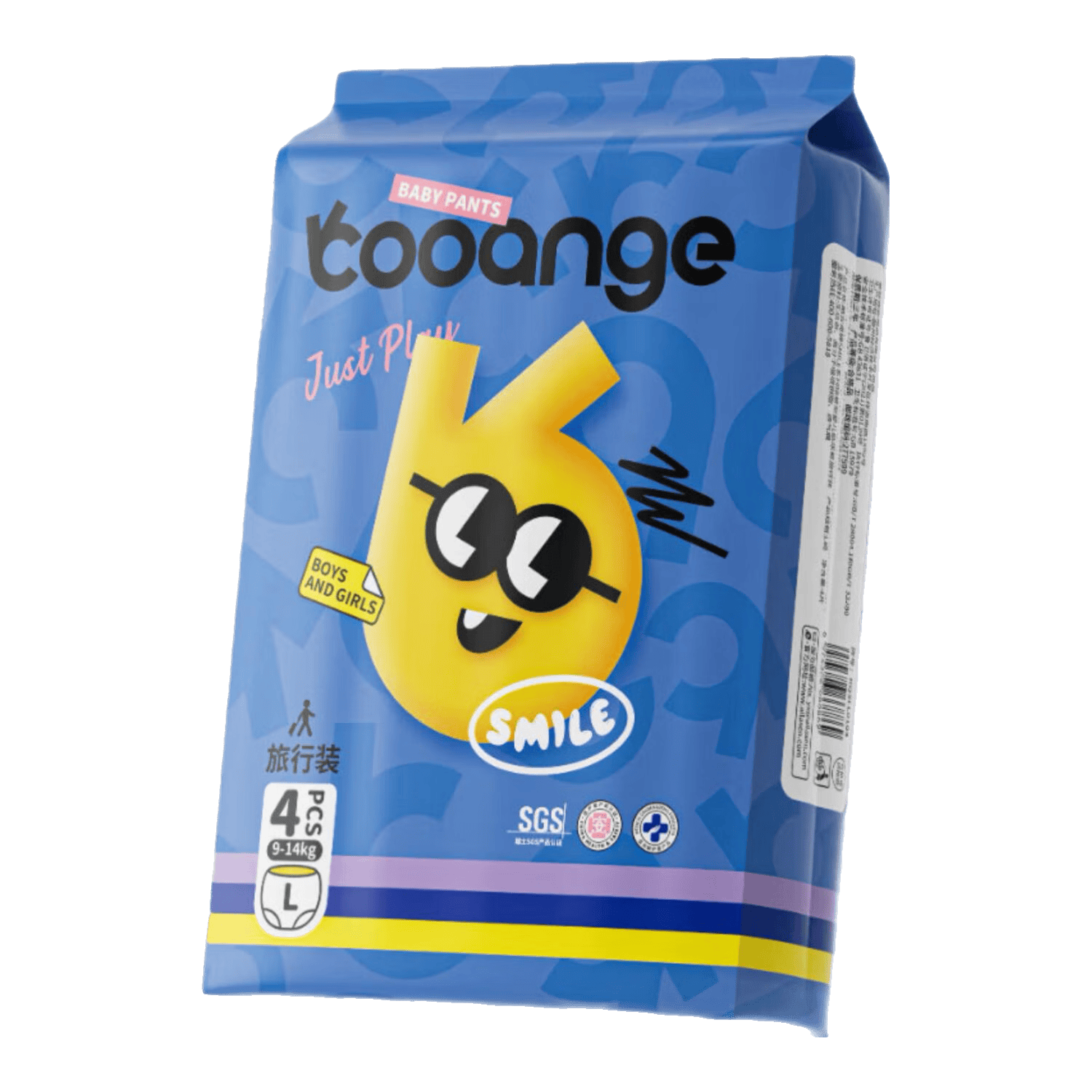酷安奇 COOANGE【新品尝鲜】smile系列裸感腰围超薄纸尿裤/拉拉裤试用装 纸尿裤M-4片*1包(建议12-18斤)