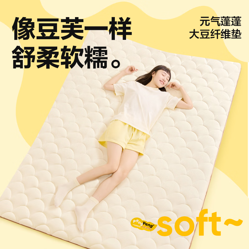 网易严选床垫 褥子学生宿舍床垫 地铺睡垫床褥 大豆纤维床垫 150*200*5cm