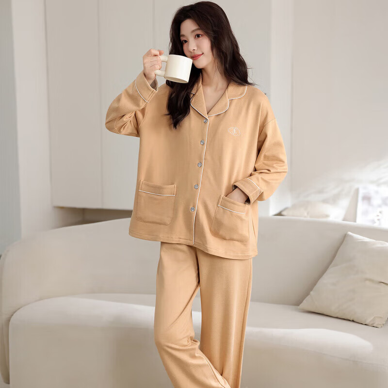 猫人(MiiOW)睡衣女秋冬季加绒保暖2025新款阳离子羊毛蚕丝家居服套装 诺姜黄 2XL 【建议140-160斤】