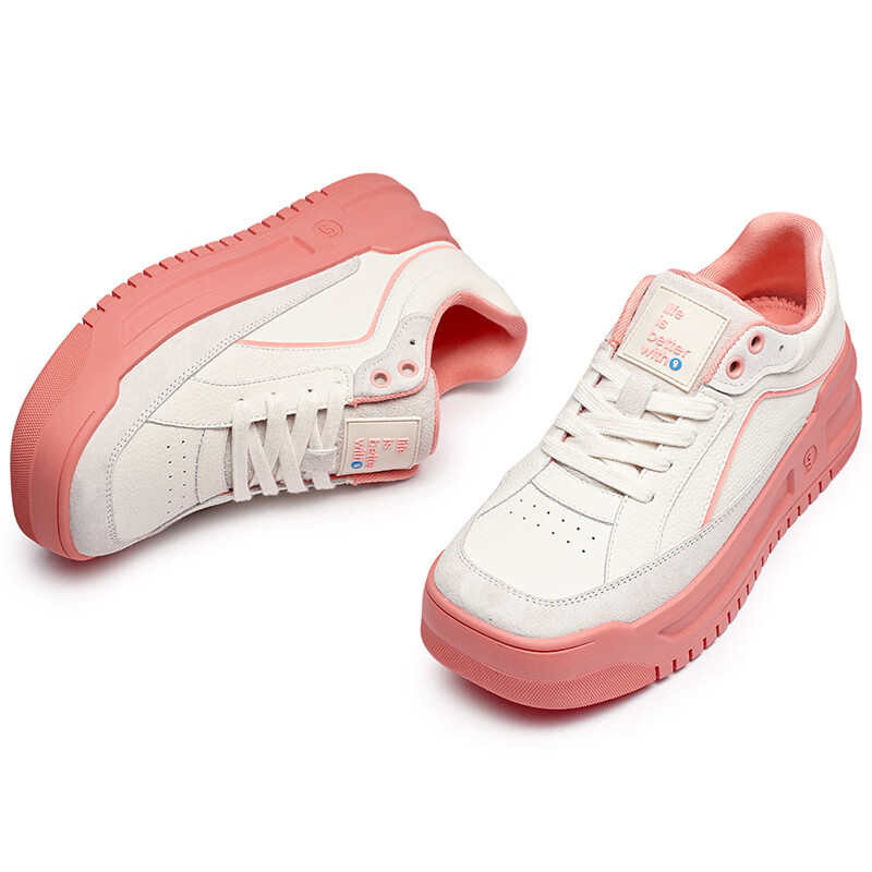 共迹gongji【孟子义同款】 面包鞋休闲鞋厚底运动鞋板鞋ins多巴胺小清新女鞋 樱花粉 /偏大一码 38 （243mm）