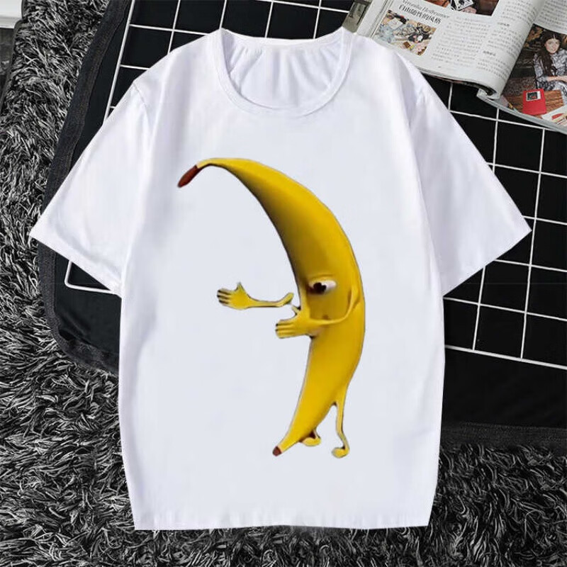 席佰大香蕉短袖t恤 鬼畜男女短袖t恤一条大香蕉表情包恶搞笑学生 乳