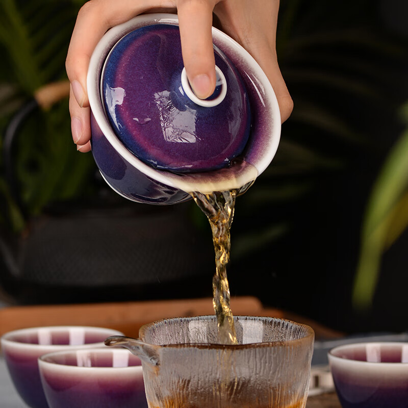 鋆钰郎窑钧红窑变景德镇陶瓷功夫茶具 公道 色釉