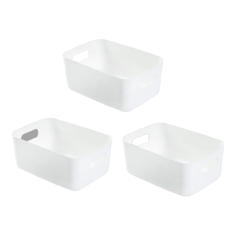 京东物流 桌面收纳盒家用化妆品抽屉塑料储物小杂物零食宿舍整理 小号白色【5个装】