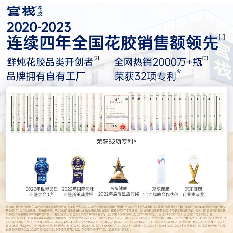 官栈 即食花胶羹 港式花胶糖水甜品 花胶粥滋补胶原蛋白 孕妇营养品 下午茶送礼 花胶羹138g*6碗+一口胶38g*8瓶