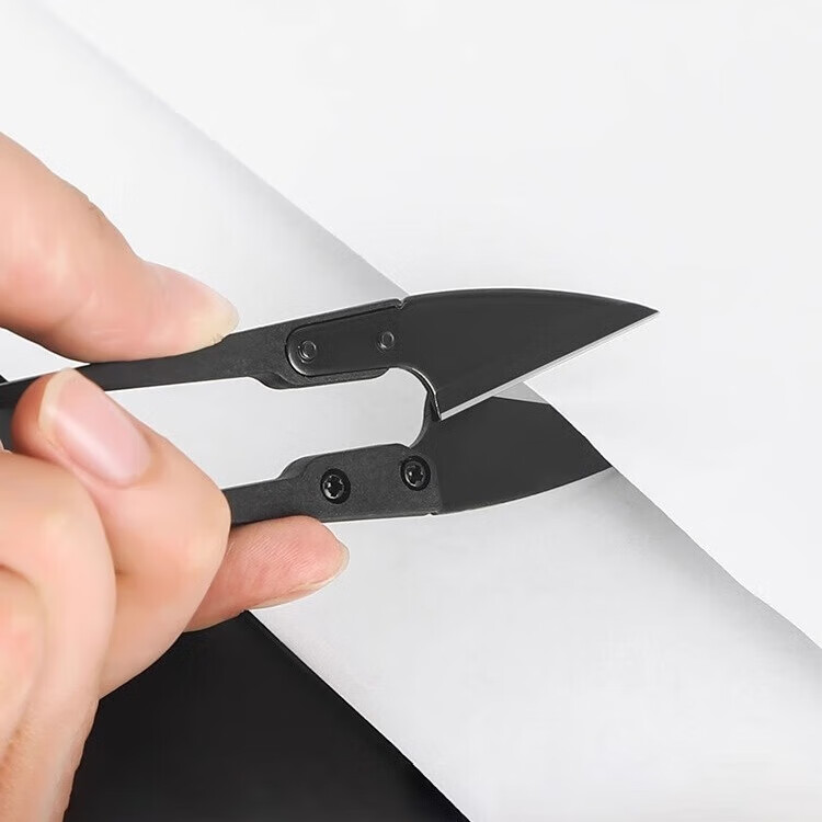 【优选】缝纫线头小剪刀家用U型弹簧纱剪手工剪纸十字绣服装裁布 原宿风裁线小剪刀-白色-1个