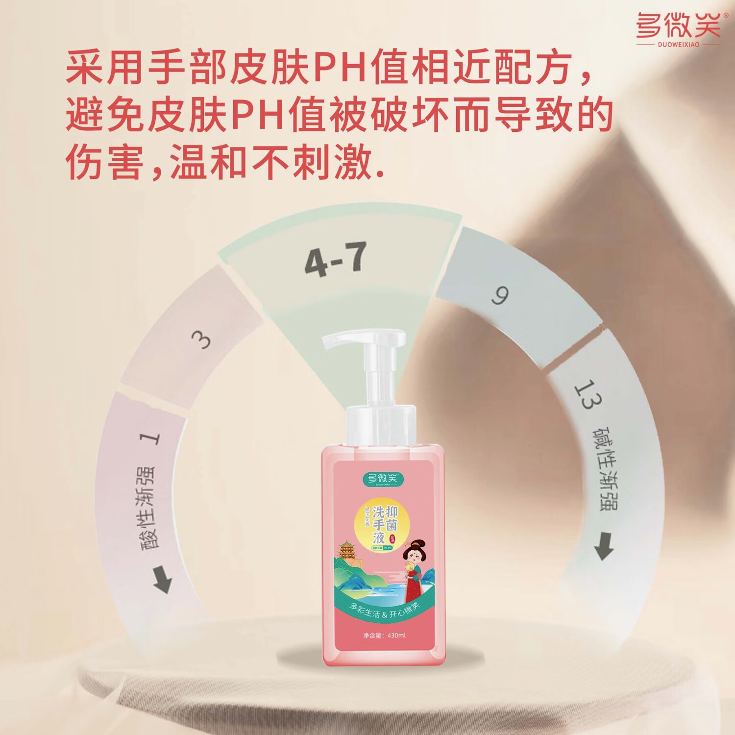 多微笑/女士泡沫专用洗手液  温和清洁不伤手 家用实惠装430ml