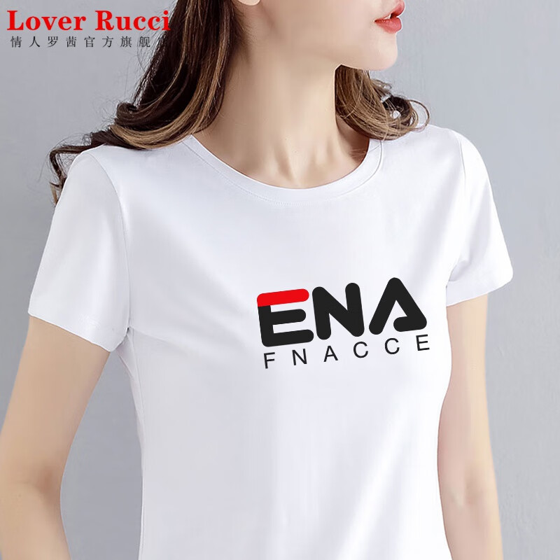 lover rucci欧洲站品牌t恤女短袖圆领2024新款夏季莫代尔纯棉体恤冰丝