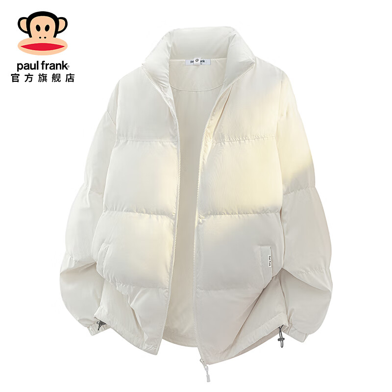 大嘴猴（paul frank）美式立领羽绒服男冬季新款男士潮牌宽松休闲百搭加厚保暖鹅绒外套 杏色 【85%鹅绒】 2XL 【建议160-180斤】