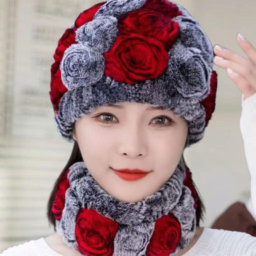 双黑加红 帽子加脖套套装(均码的)