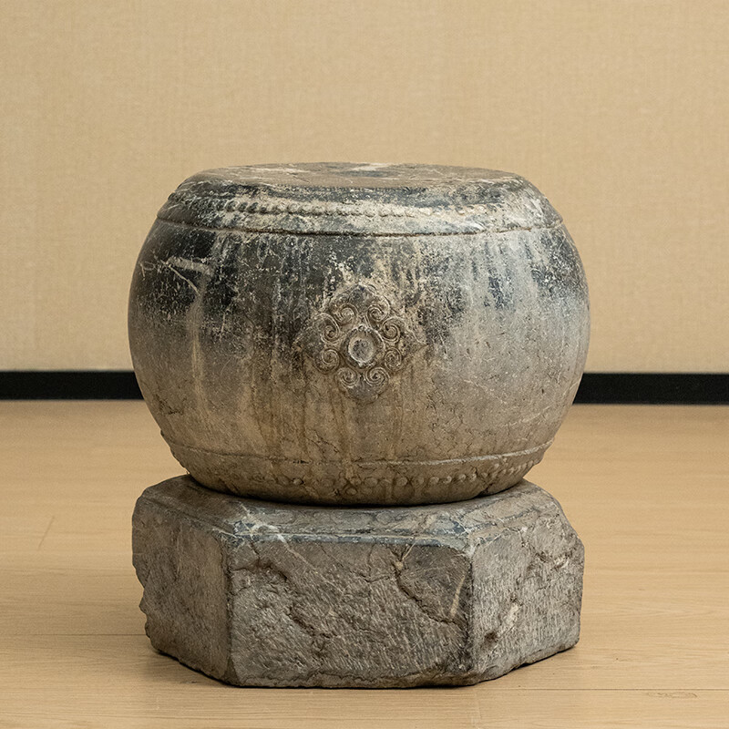 yaran culture清代四合如意石鼓墩老物件文玩古董收藏真品天然石雕