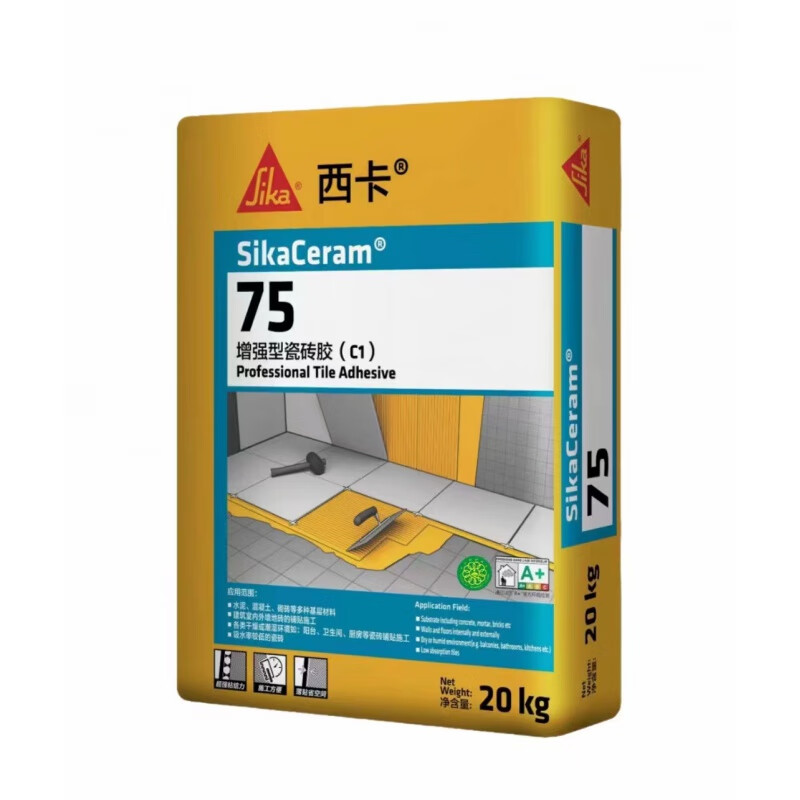 西卡瓷磚膠強力瓷磚粘合劑?；u大板磚瓷磚膠石材白色粘合劑 釉面磚-75型C1