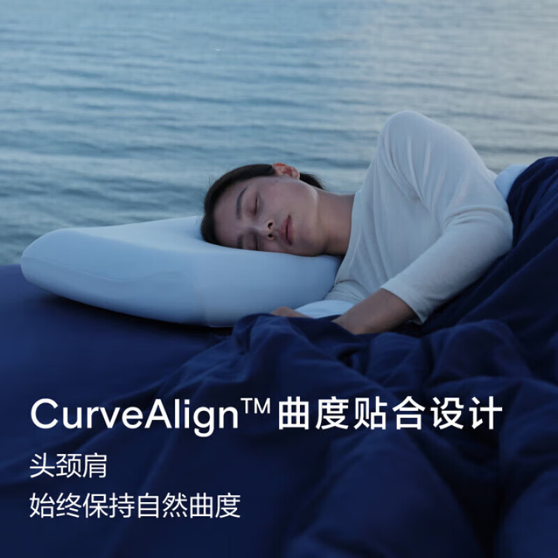 深睡枕Pro3.0海绵记忆枕成人护颈椎枕头助眠枕芯第3代枕头枕套 单只枕芯+岩溪蓝枕套 12cm 70*42