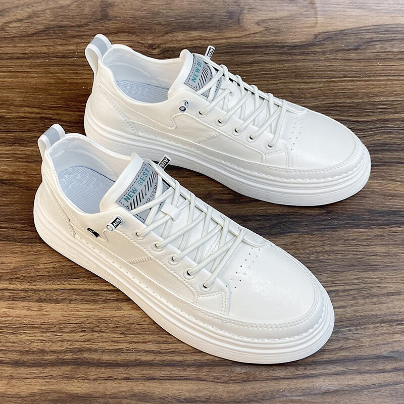 geeck高端轻奢夏季透气白鞋男款一脚蹬男鞋休闲板鞋男士鞋子2024新款